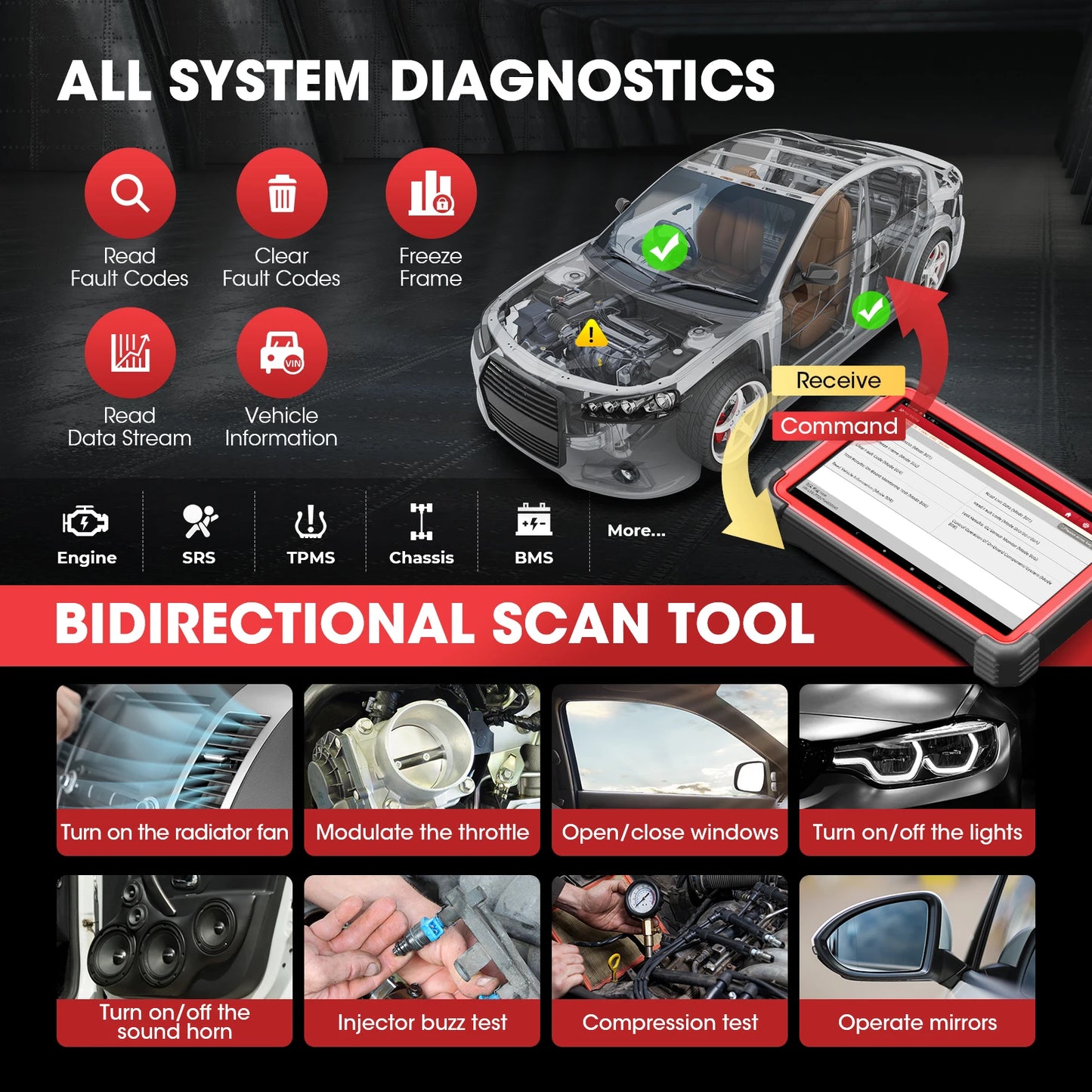 Launch X431 Pro5 Smartlink Car Diagnostic Tool ECU Programming Tool with J2534 SmartLink OBD2 Scanner