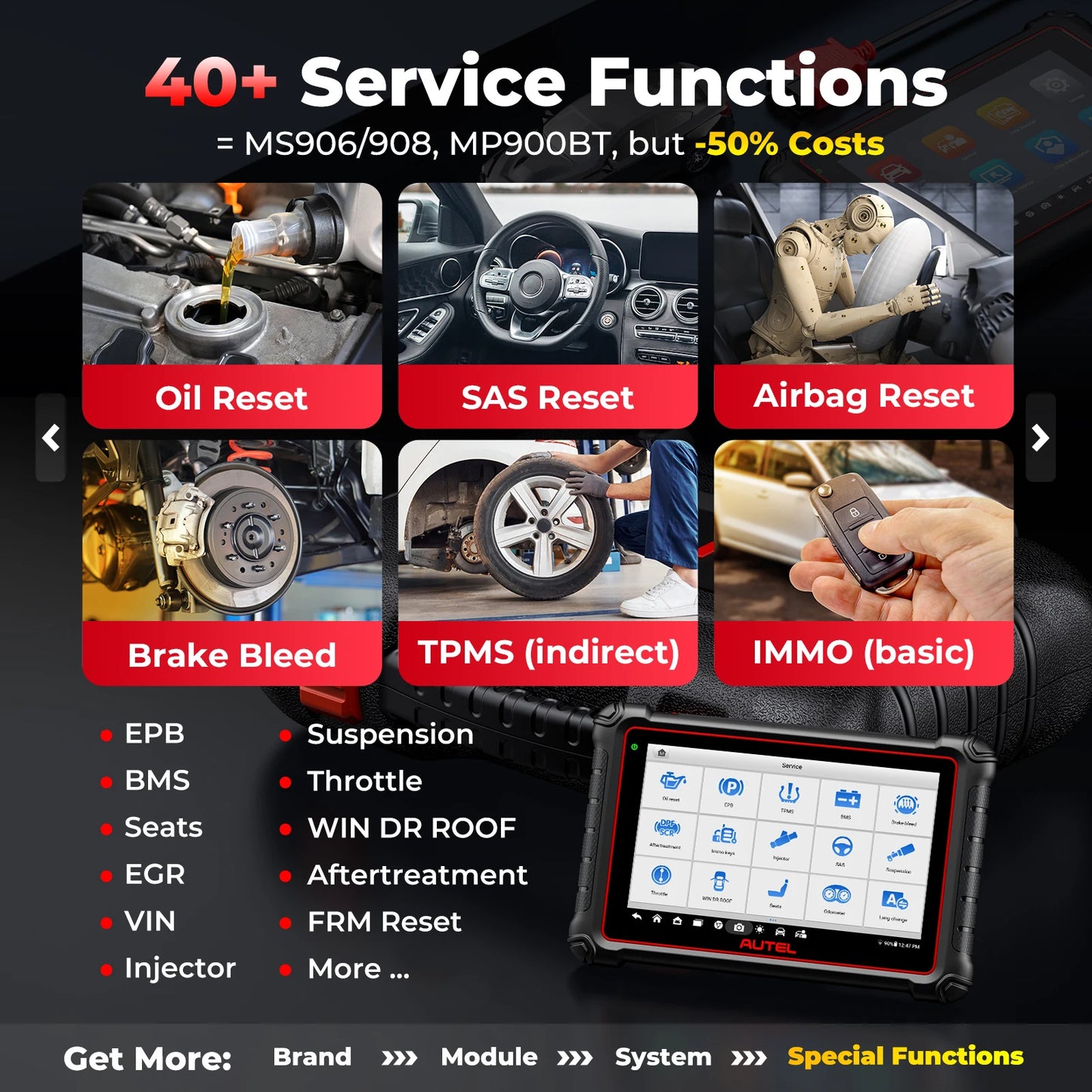 Autel MaxiCOM MK900 Car Diagnostic Tools 40+ Services DoIP & CAN-FD Car Scanner OBD2 Automotive Scan Tool Upgrade of MK808S
