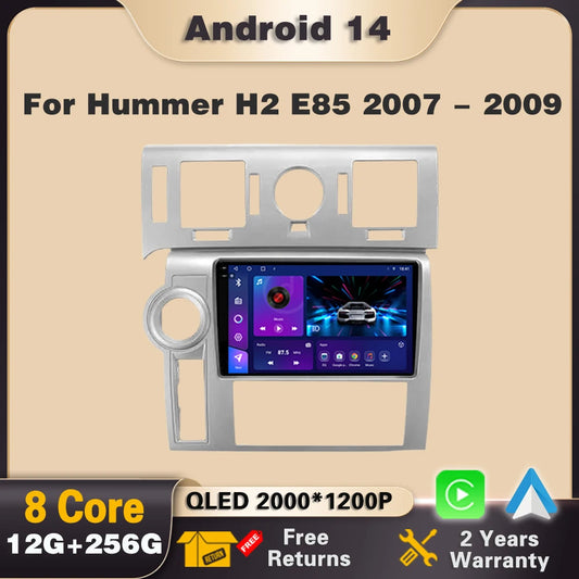 Car Radio Android 14 For Hummer H2 E85 2007 - 2009 Carplay Stereo DVD No 2din Autoradio Multimedia Bluetooth Navigation GPS WIFI