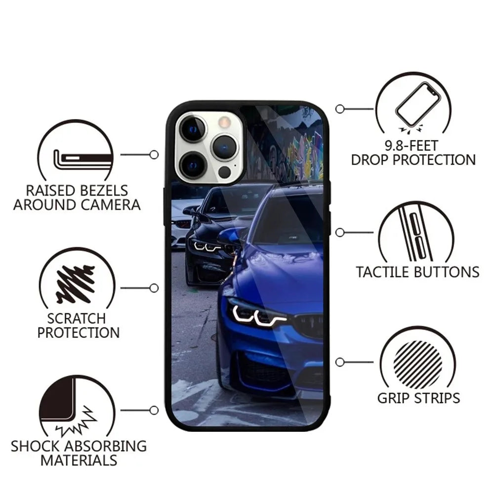 Color: Sky blue, Material: Denim - Blue Red Car for B-BMW   Phone Case Strong Magnetic For IPhone 15,14,13,Pro,Max,Plus,11,12,Mini For Magsafe Wireless Charging - Premium Mobile Phone Accessories from NoEnName_Null - Just $10.99! Shop now at Rapidvehicles