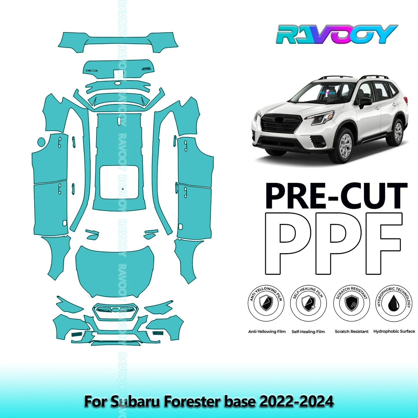 8.5Mil Precut PPF Paint Protection Film Full Vehicle Clear Bra For Subaru Forester base 2022-2024
