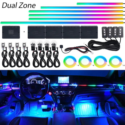 Emitting Color: Warm White - 18 in 1 Dual Zone Symphony Streamer - Premium Car Lights from KALADA - Just $124.99! Shop now at Rapidvehicles