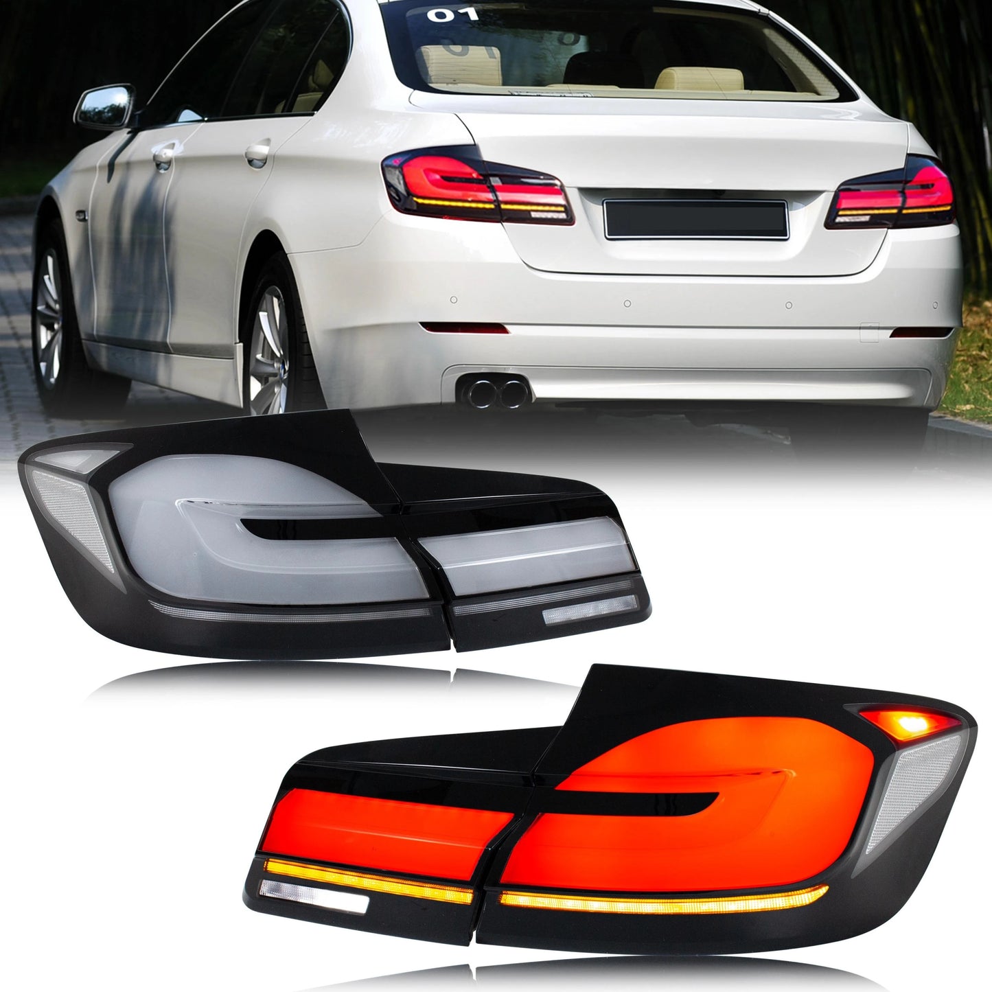 LED Tail Lights for BMW 5-Series 2011-2016 F10 M5 525 528 530 Dynamic Animation Sequential Turn Signal Rear Lamps Assembly