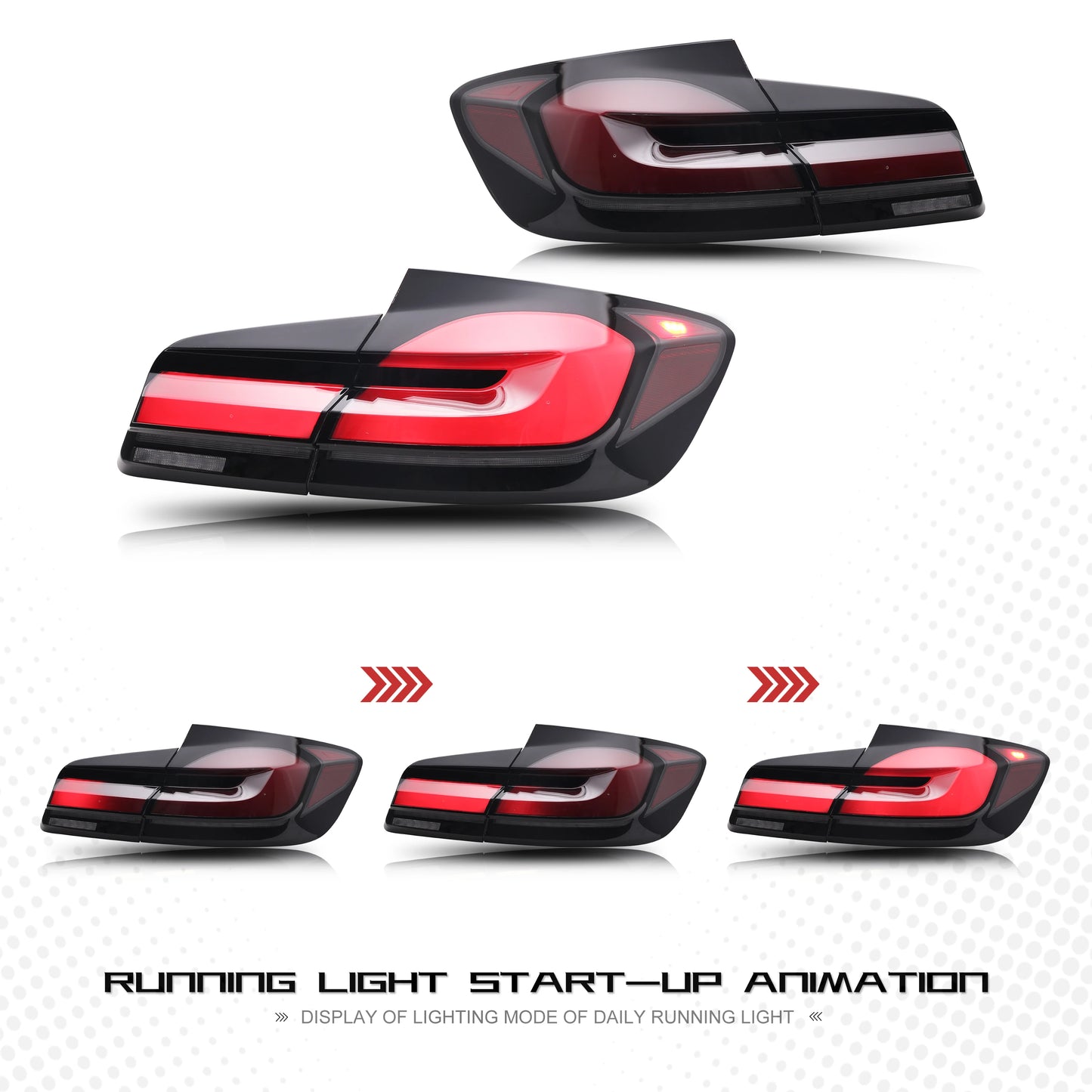 LED Tail Lights for BMW 5-Series 2011-2016 F10 M5 525 528 530 Dynamic Animation Sequential Turn Signal Rear Lamps Assembly