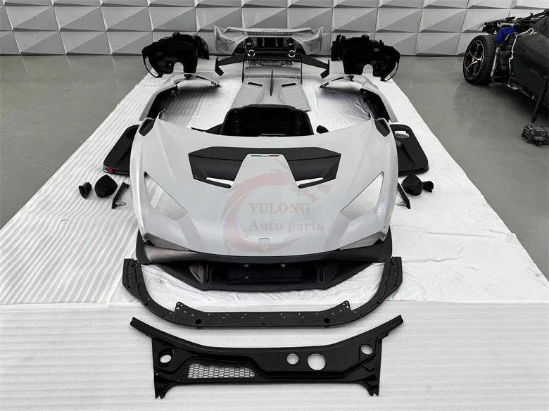 Dry Carbon Fiber STO Style For Lamborghini Huracan LP580 LP610 EVO Bumper hood side skirt spoiler door panel mirror exhaust