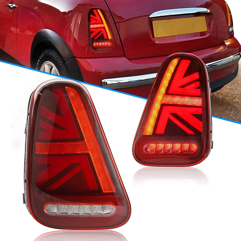 2PCS Brand New Union Jack Style LED Tail Light with Brake Reverse Turn Signal for BMW Mini Cooper R50 R52 R53 2001-2007