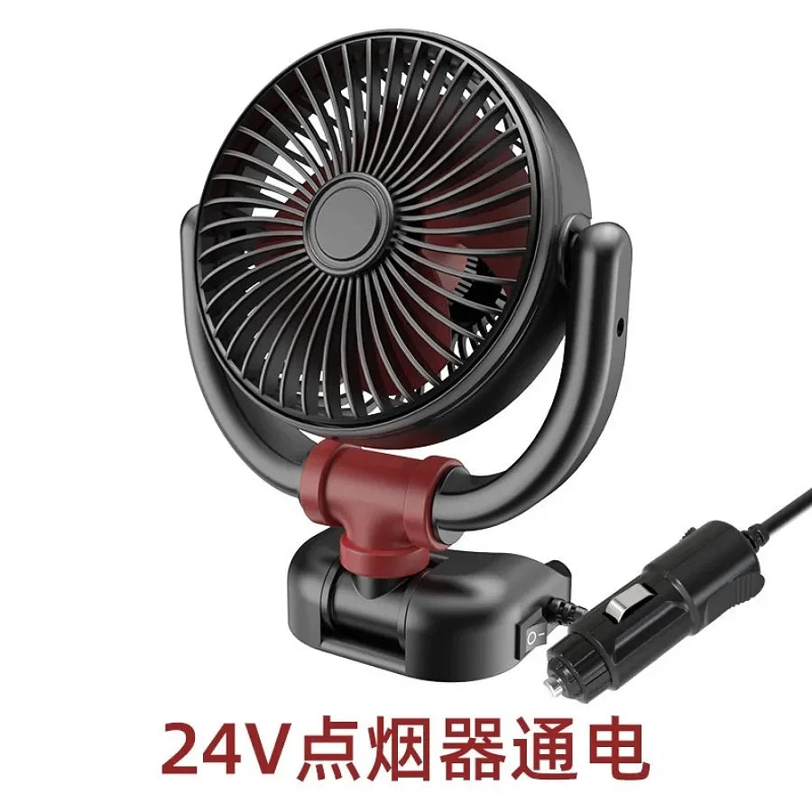 Color Name: Black - Car mounted fan for large trucks, 24V/12V - Premium Car Electronics from NoEnName_Null - Just $40.99! Shop now at Rapidvehicles