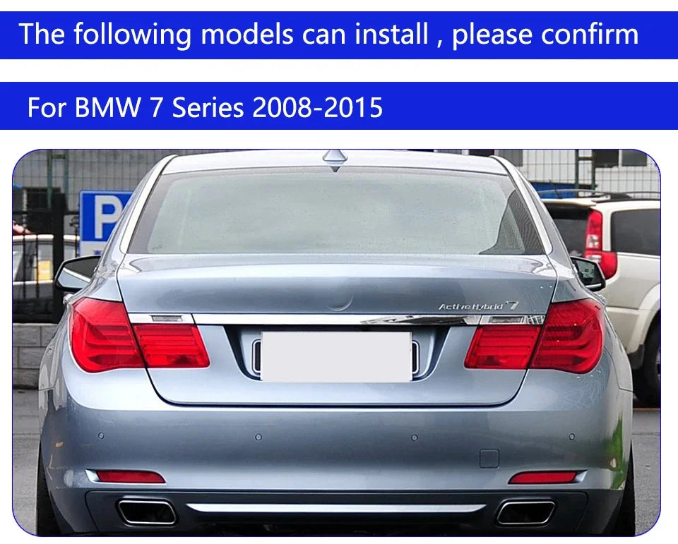 Upgraded Through Taillights Accessories for BMW 7 Series F01 F02 G11 G12 730Li 740Li 750Li 2008-2019 LED Car Taillights Assembly