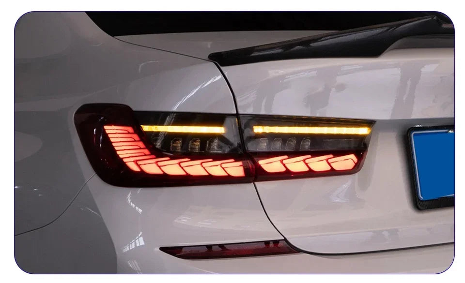 Car Taillights For BMW 3 Series G20 G28 320i 325i 330i 2020-2024 Upgrade LED Dynamic Dragon Scale Taillight Accessories Assembly