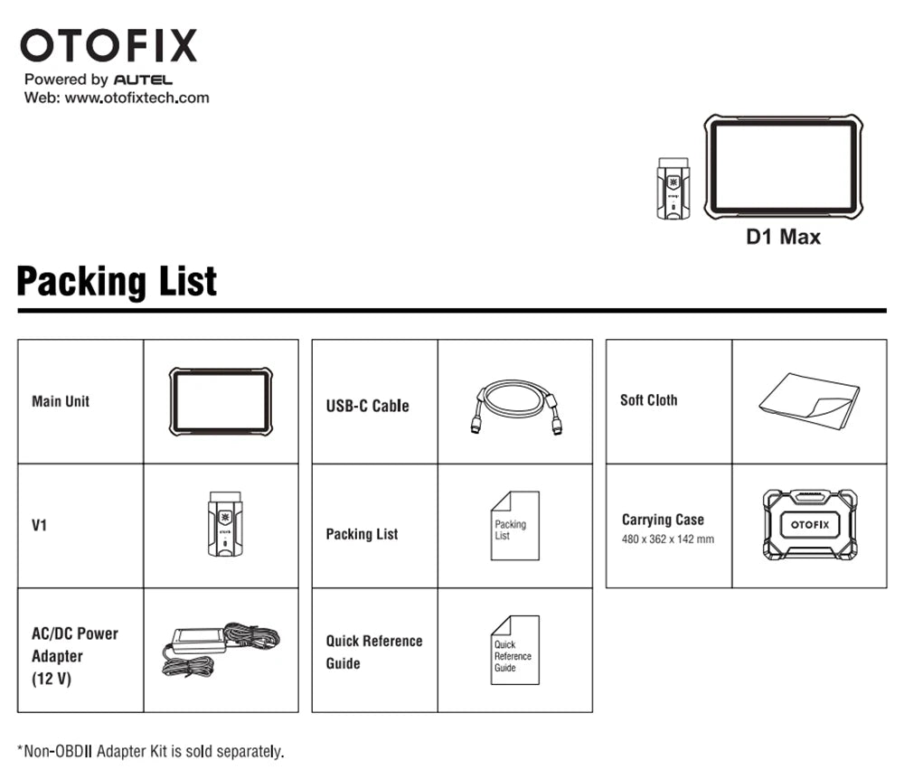 OTOFIX D1 Max Automotive Diagnostic Scan Tool Bi-Directional Scanner ECU Coding DoIP & CANFD 2 Years Update Upgraded of D1 PRO