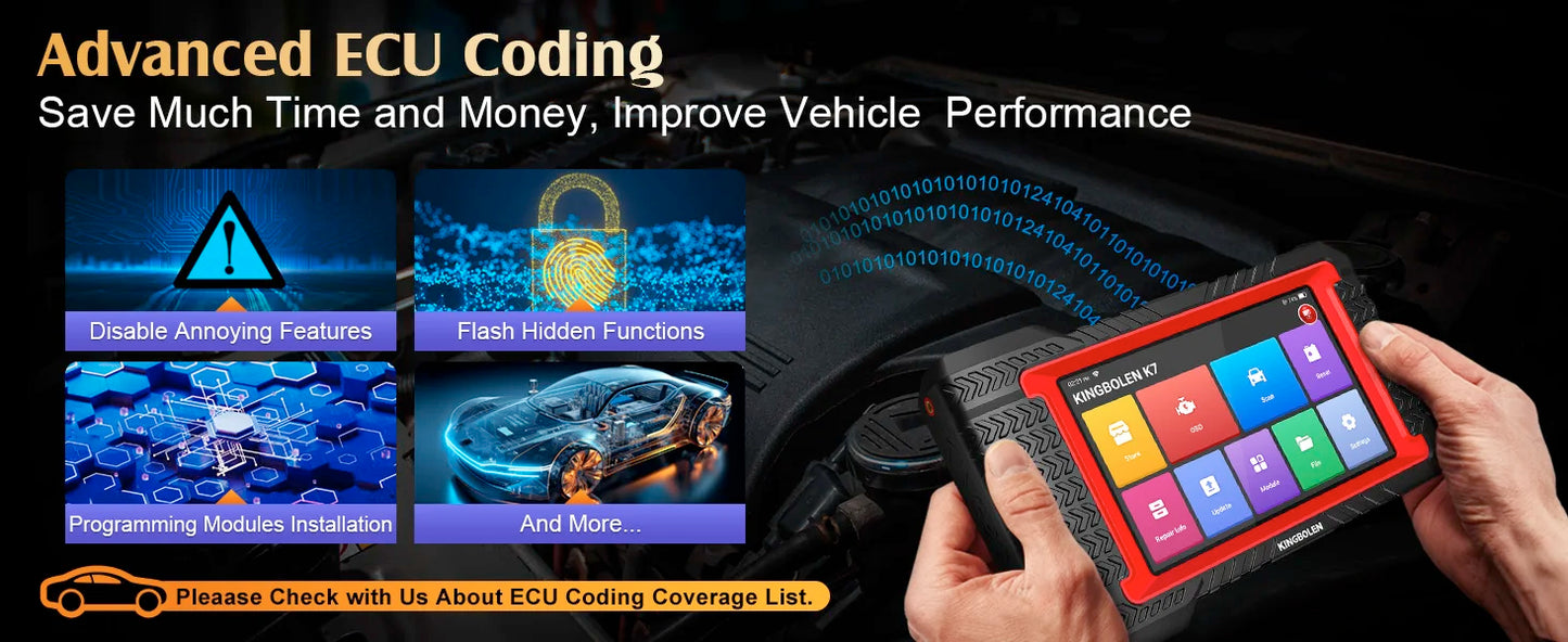 KINGBOLEN K7 Car Diagnostic Tools All System ECU Coding Bidirectionnal 28 Service FCA OBD2 Scanner Lifetime Free Update PK MAX 2