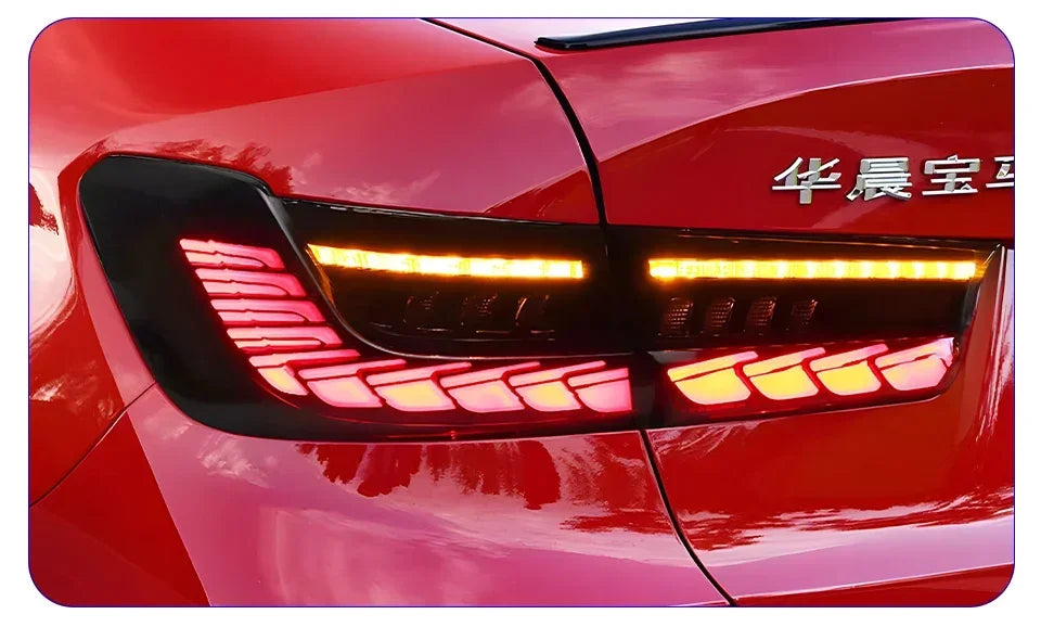 Car Taillights For BMW 3 Series G20 G28 320i 325i 330i 2020-2024 Upgrade LED Dynamic Dragon Scale Taillight Accessories Assembly