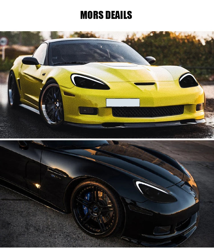 TT-ABC Modified LED Headlight For Chevrolet Corvette C6 2005-2013 Head Lamp With Porsche Design Sequential Turn Signal Assembly