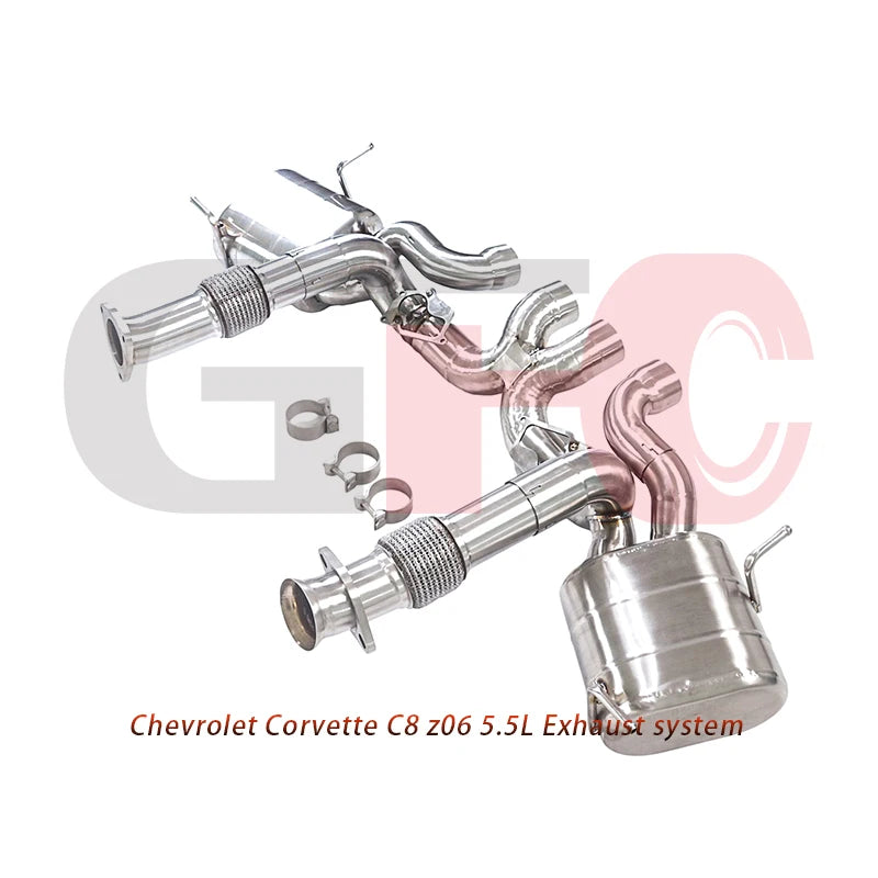 GFC catback exhaust muffler for Chevrolet Corvette C8 Z06 5.5L, Car electric valve exhaust system made of 304 stainless steel