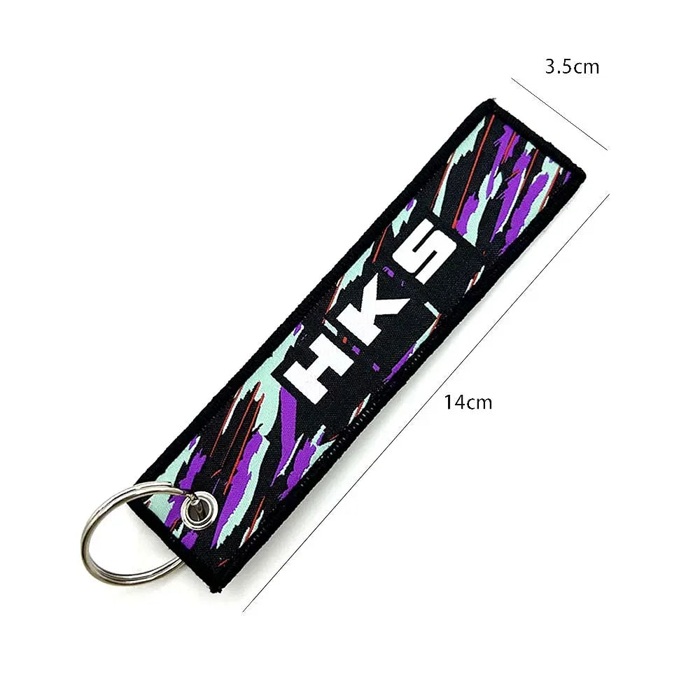 Color Name: WHITE - JDM HKS Keychain Embroidered Woven Personality Fashion Cloth for Honda Key Chain Car Motorcycle Key Rings Key Holder Pendant Nos - Premium Interior Accessories from NoEnName_Null - Just $6.01! Shop now at Rapidvehicles