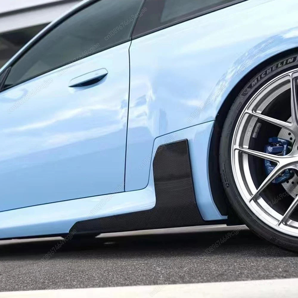 For BMW M2 G87 2023-2024 ABS Body Kits Black MP Style Car Side Skirts Lip Flaps Extension Rocker Splitters Diffuser Winglet Wing