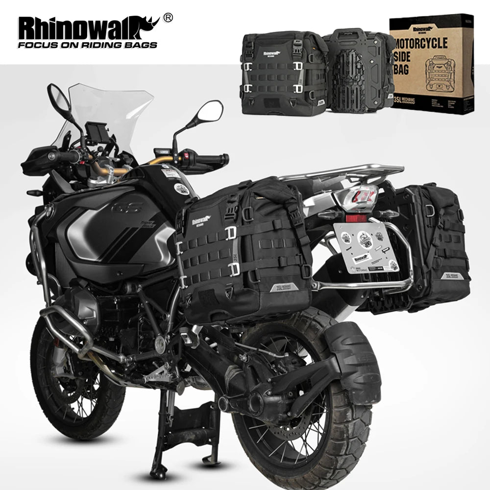 Rhinowalk Motorcycle Side Bag 35L Waterproof Quick Release Saddle Bag For BMW R1300GS R1250GS R1200GS S1000XR Motorbike Luggage