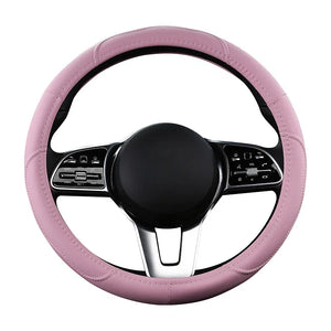 Color Name: Brown - Car Anti-Slip Leather Steering wheel Cover Universal car Steering Wheel Protective Cover Fashion Style 38cm Pink - Premium Interior Accessories from NoEnName_Null - Just $41.27! Shop now at Rapidvehicles