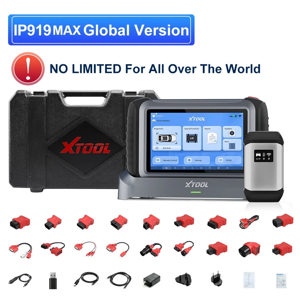 XTOOL InPlus IP919 MAX Bluetooth Car Diagnostic Tools ECU Programming J2534 Bi-directional 42+ Resets Scanner With Topology FCA