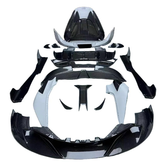 High Quality Dry Carbon Fiber Body Kit for McLaren 720S RY Style Front Lip Side Skirts Rear Diffuser Fenders Engine Hood