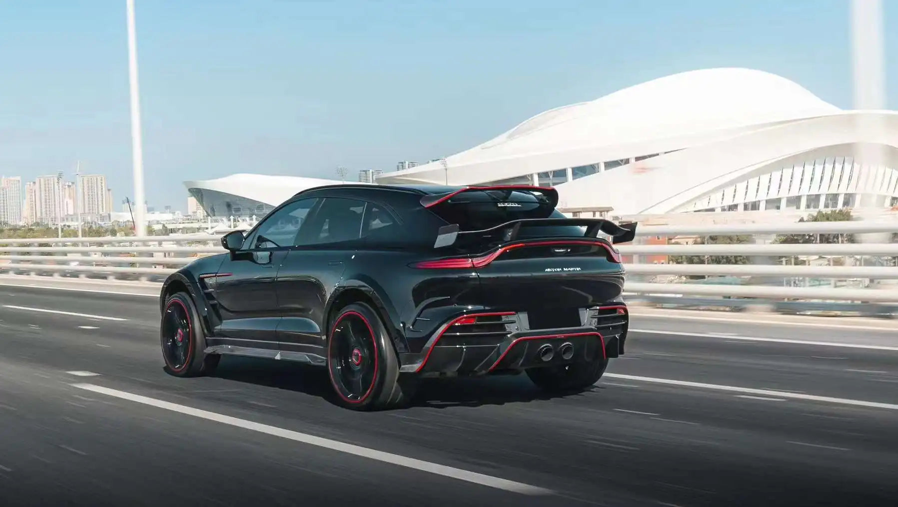 Dry Carbon Fiber Material For Aston Martin DBX Upgrade Mansori Style Body Kit Front Lip Tuyere Wheel Eyebrow Side Skirts