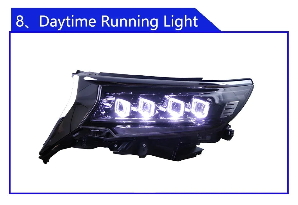 Auto Headlight For Toyota Prado 2018-2023 LED Car Front lamps Assembly Upgrade Bugatti Design Four Projector Lens Accessories