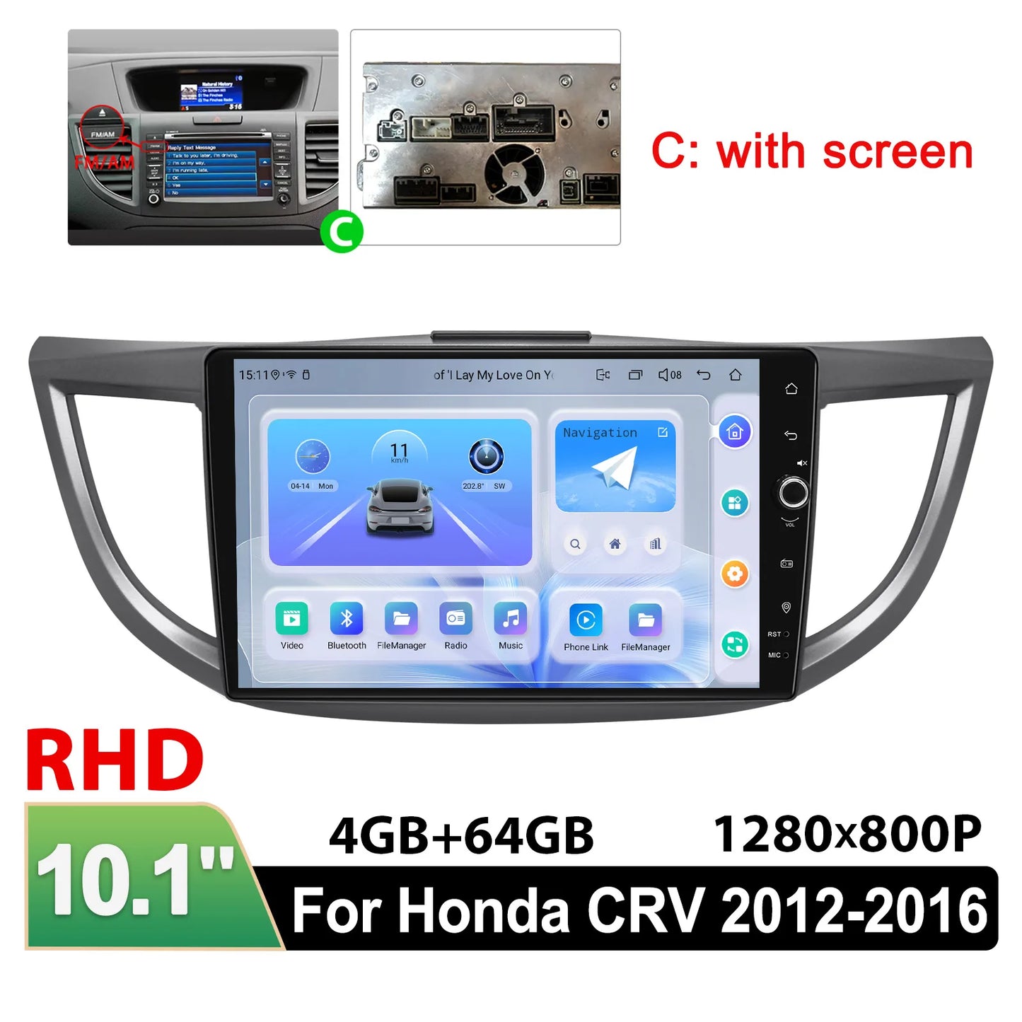 JOYING 10.1"Android 13.0 Car Stereo Radio Multimedia Playere Head Unit With Apple Carplay Android Auto For Honda CRV 2012-2016