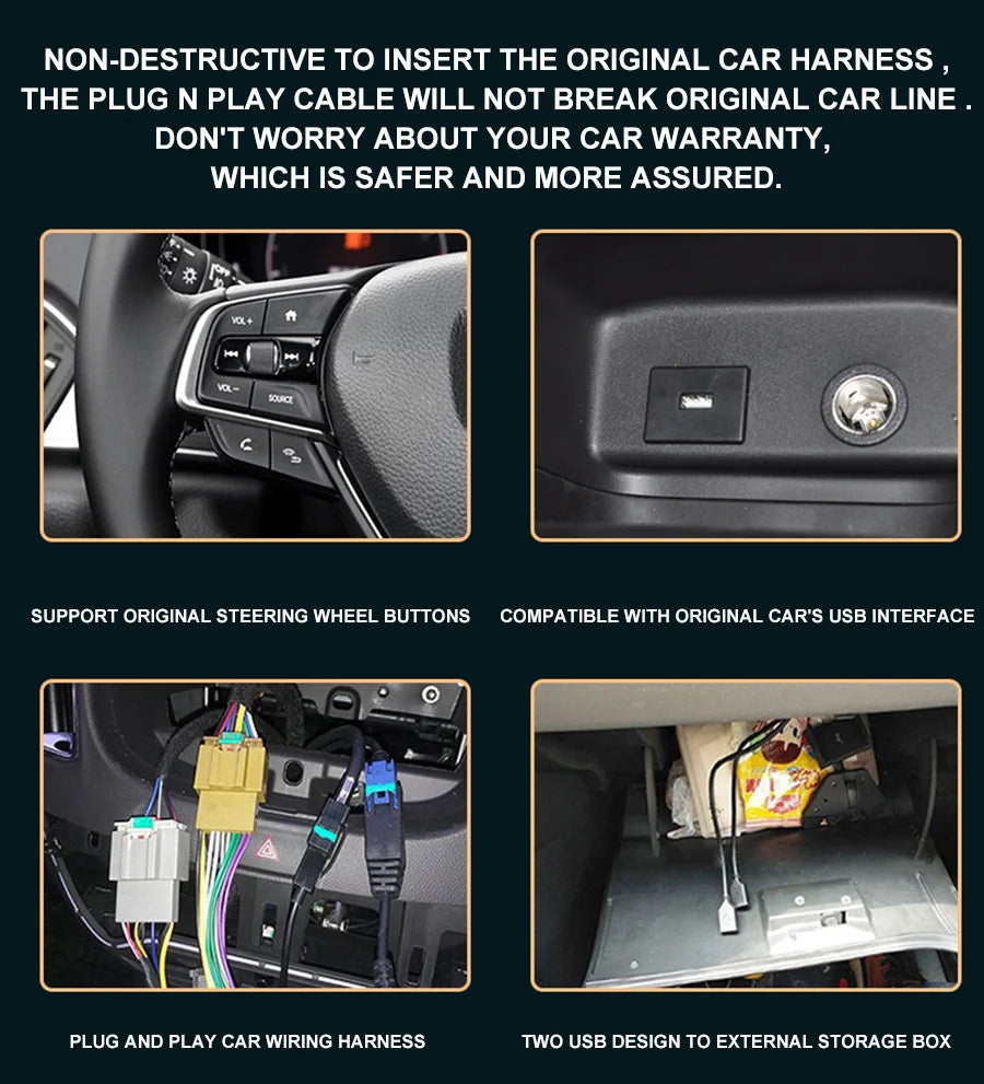 13.3'' Android 14 2K Screen For Honda Accord 2018 2019 2020 Stereo GPS Car Multimedia Video Player Navigation Carplay Head Unit