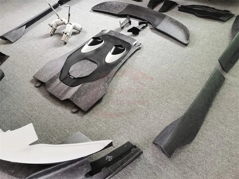 Forged semi-carbon fiber 600LT style front Rear bumper side skirt spoiler rear hood exhaust for McLaren 540C 570S Upgrade 600LT