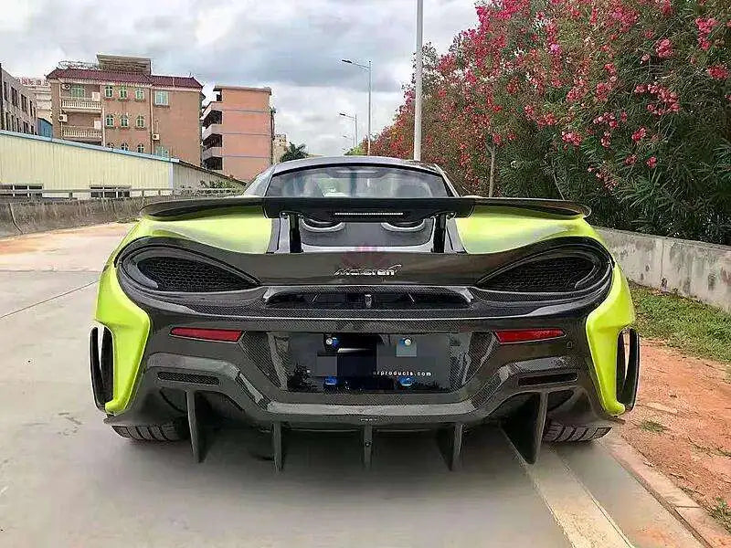 For McLaren 540C 570S Upgrade Body Kit Dry Carbon Fiber Engine Compartment Cover Rear Spoiler Exhaust Appearance-Exclusive 600LT