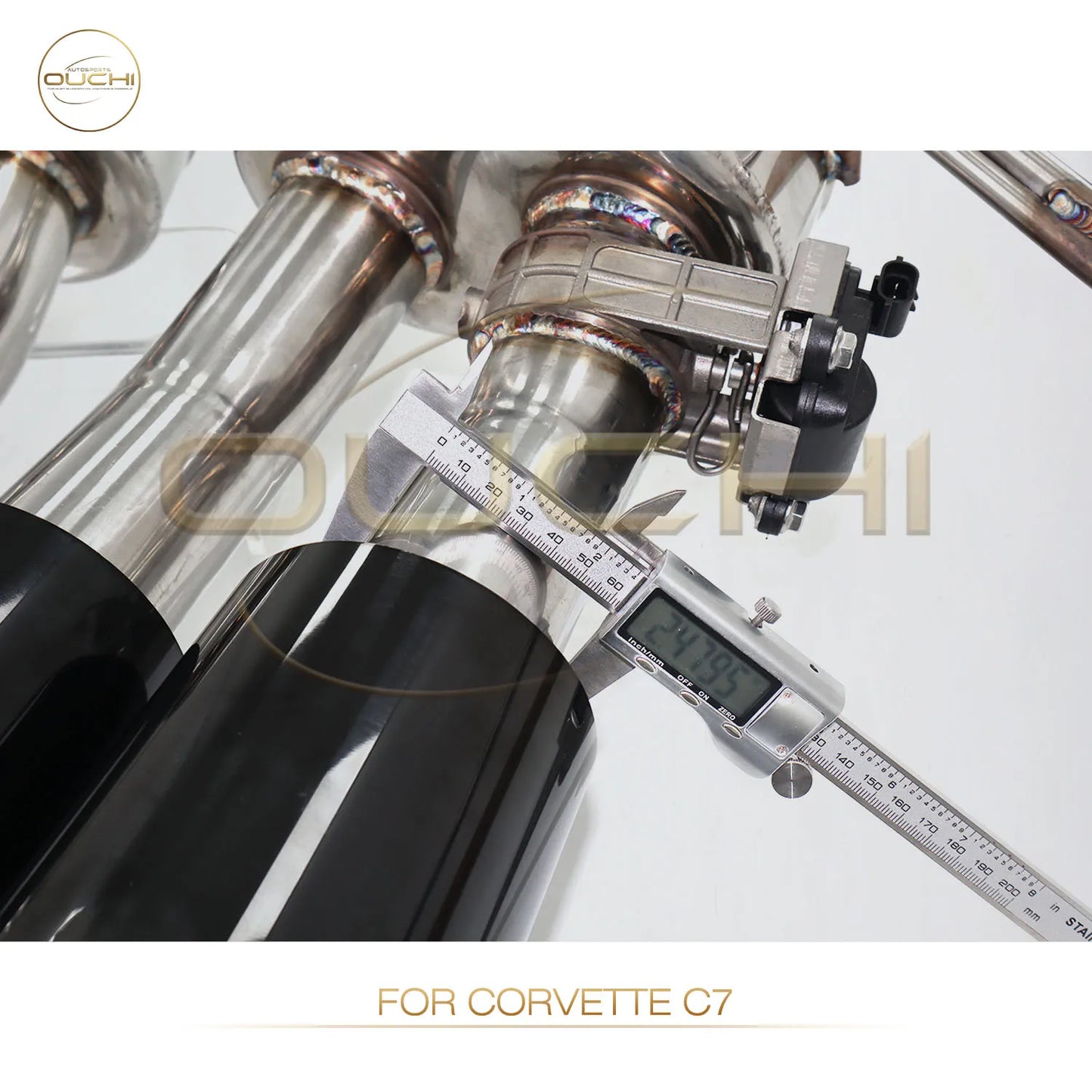 OUCHI Stainless Steel Catback Exhaust System for Chevrolet Corvette C7 Coupe Performance Dual Rear Exit Muffler