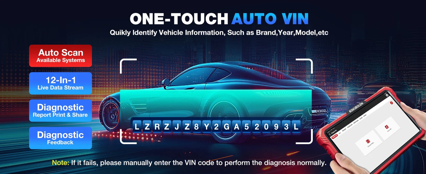 2025 KINGBOLEN K10 Pro Bi-Directional Scanner Full Systems Diagnostic Scan Tool, 40 Reset ECU Coding,AutoAuth for FCA SGW