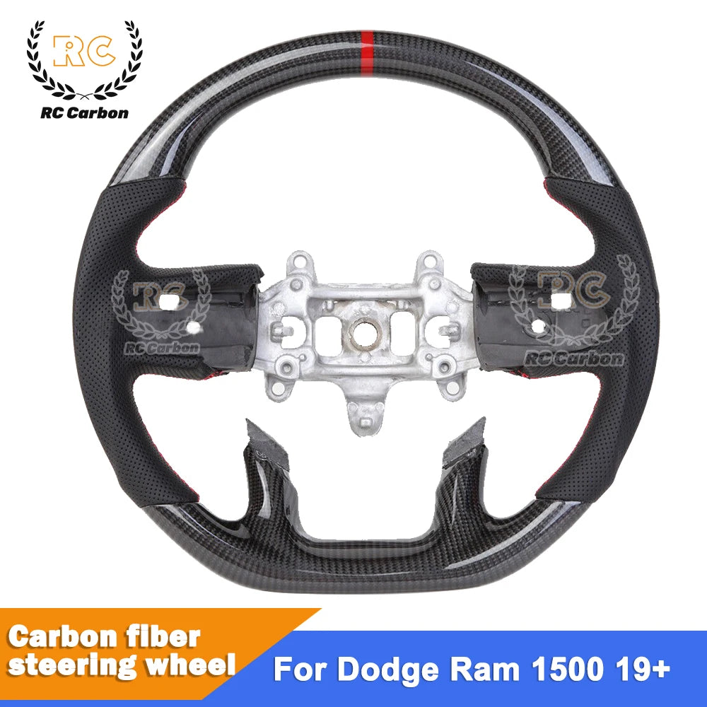Heated Real Carbon Fiber Steering Wheel Suit For Dodge RAM 1500 2500 2019 2020 2021 Car Steering Wheel（NOT For TRX)