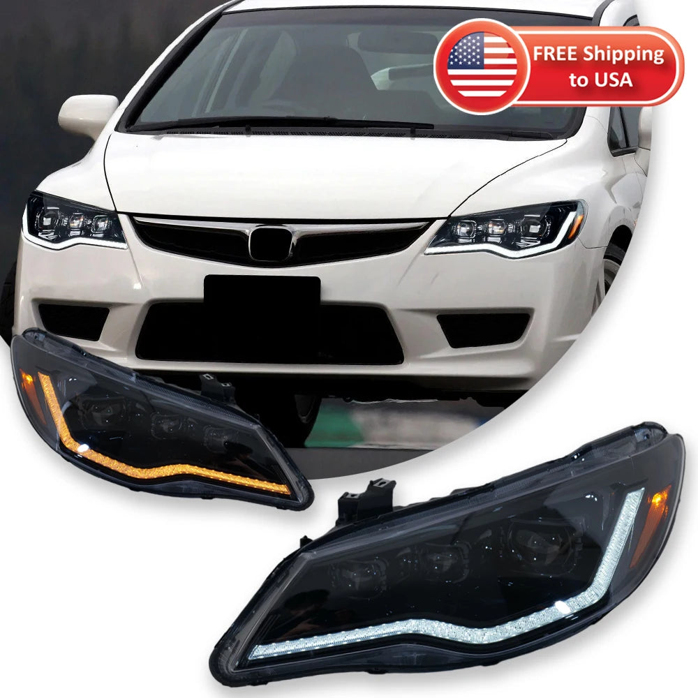 TYPY Car Lights For Honda Civic 8th FD2 Headlight 2012-2015 LED Projetor head Lamp Daytime Running Light Automotive Accessories