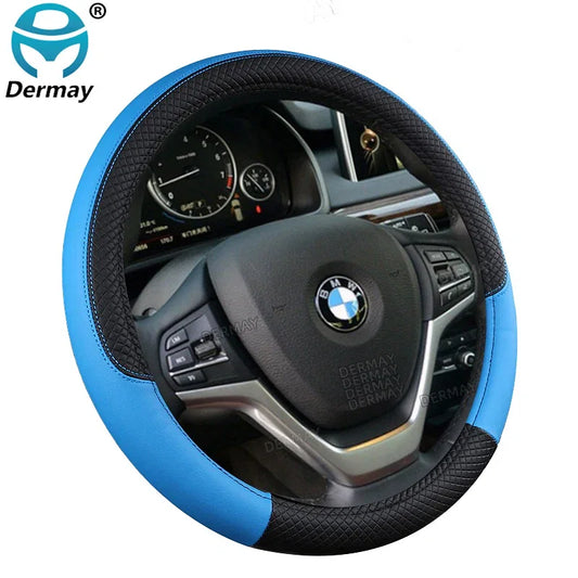 Color Name: Blue - 9 Color Sport Auto Steering Wheel Covers - Premium Interior Accessories from DERMAY - Just $19.19! Shop now at Rapidvehicles