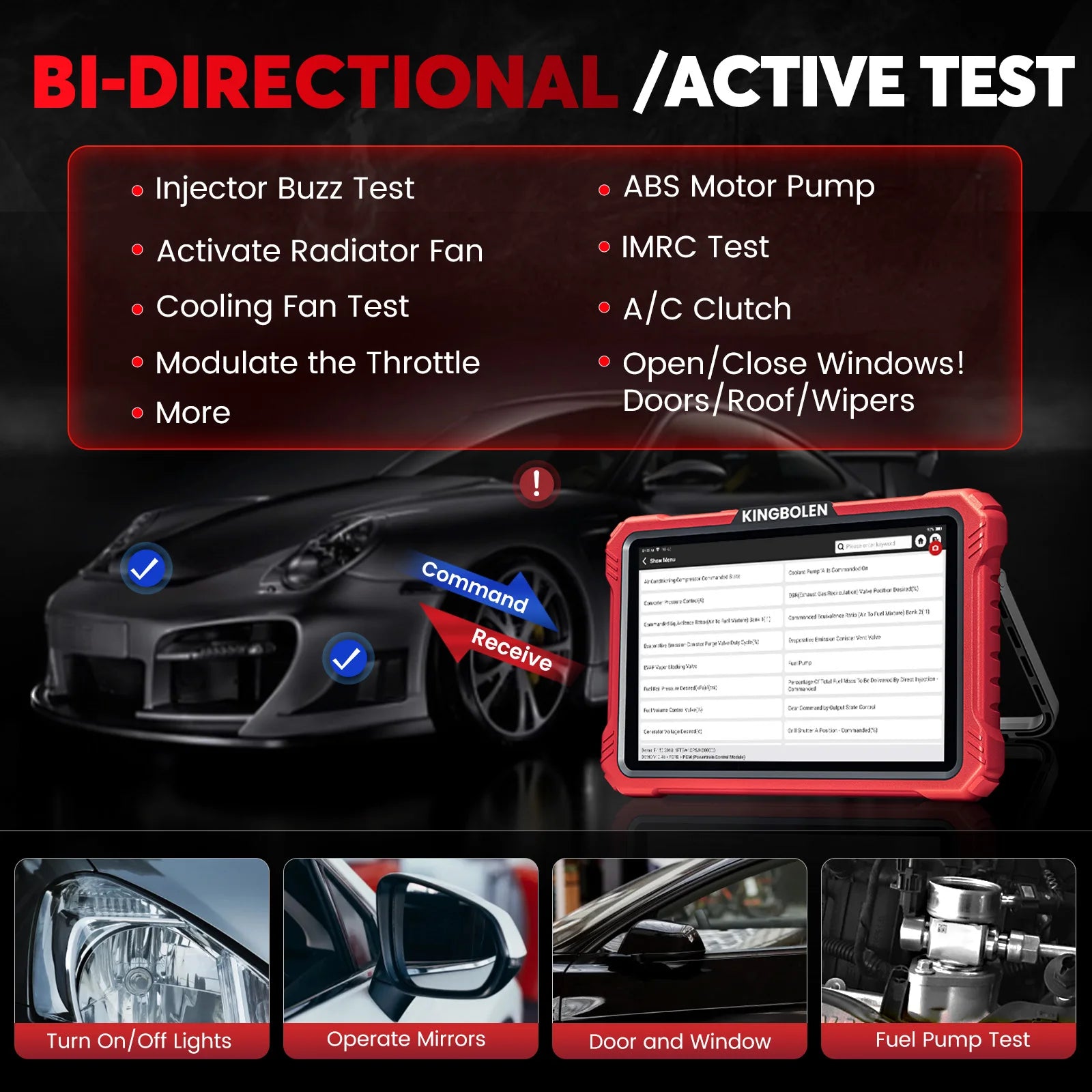 2025 KINGBOLEN K10 Pro Bi-Directional Scanner Full Systems Diagnostic Scan Tool, 40 Reset ECU Coding,AutoAuth for FCA SGW