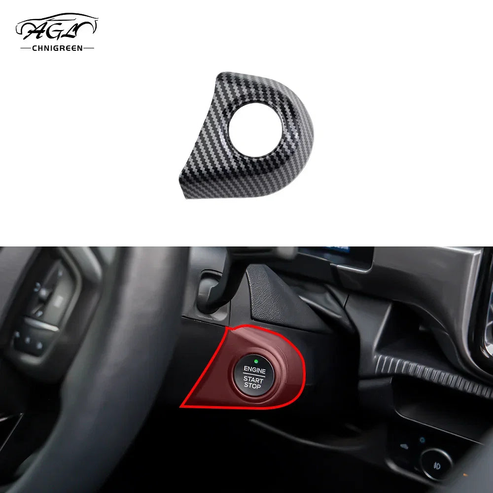 Color Name: Black - 1pc ABS Carbon Fiber Color Red Engine Start - Premium Interior Accessories from NoEnName_Null - Just $35.99! Shop now at Rapidvehicles