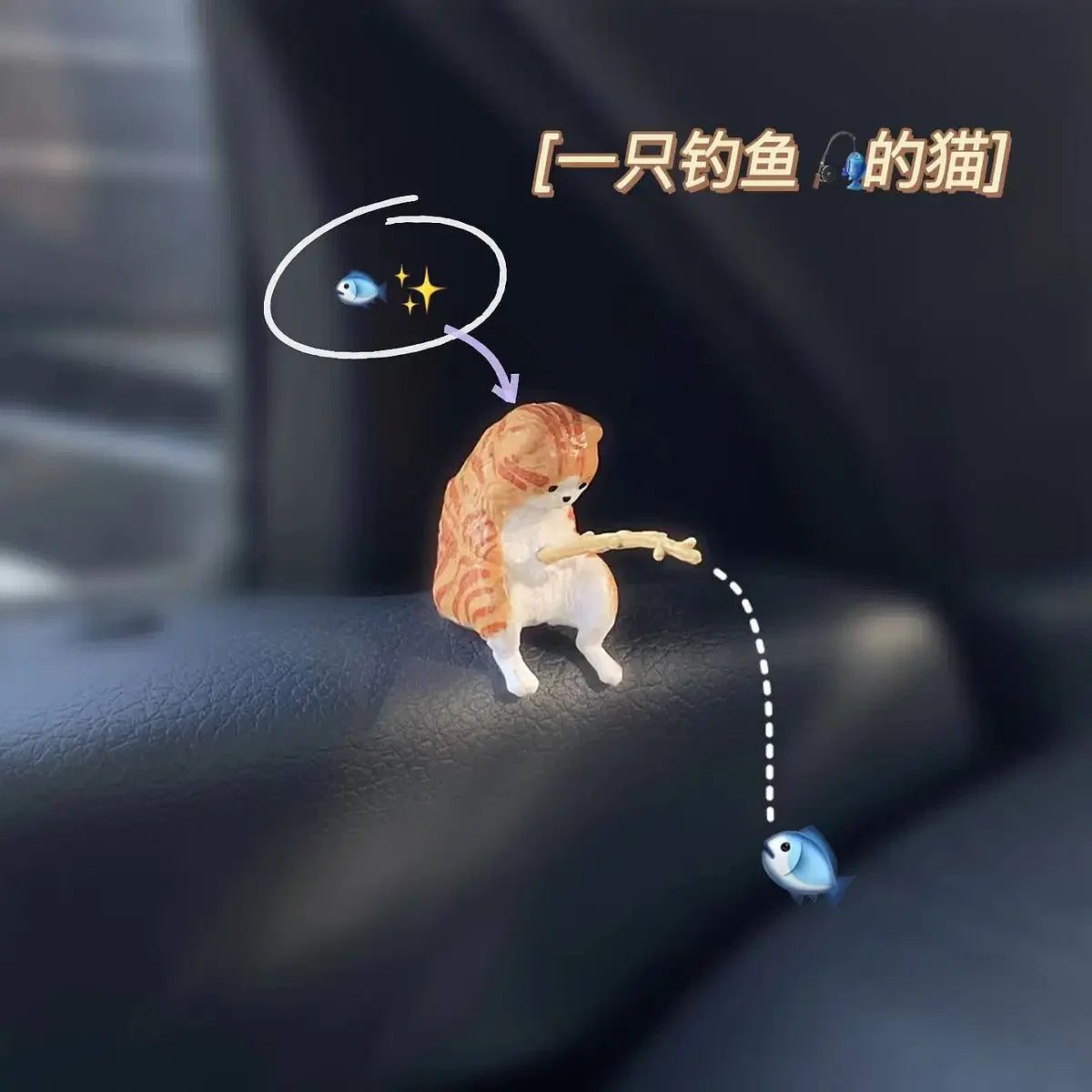 Color Name: Gold - Fishing cat Car Interior Decoration Cute Resin With Pipe Glasses Auto Rearview Mirror Pendant Air outlet For Car Accessories - Premium Interior Accessories from NoEnName_Null - Just $6.20! Shop now at Rapidvehicles