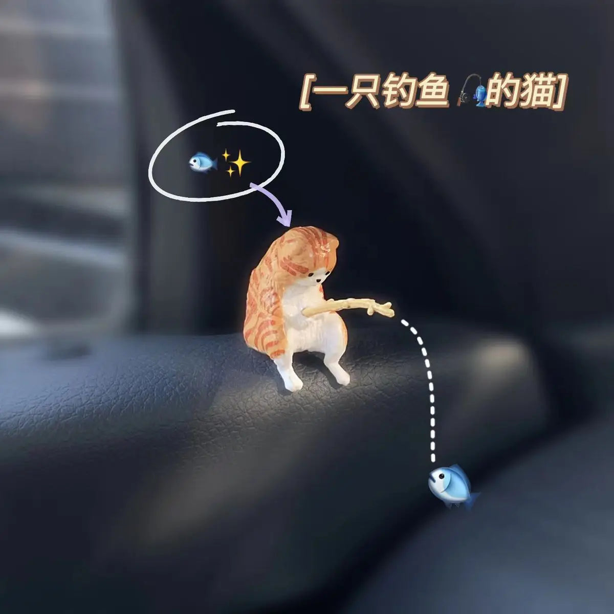 Color Name: Blue - Fishing cat Car Interior Decoration Cute Resin With Pipe Glasses Auto Rearview Mirror Pendant Air outlet For Car Accessories - Premium Interior Accessories from NoEnName_Null - Just $5.99! Shop now at Rapidvehicles