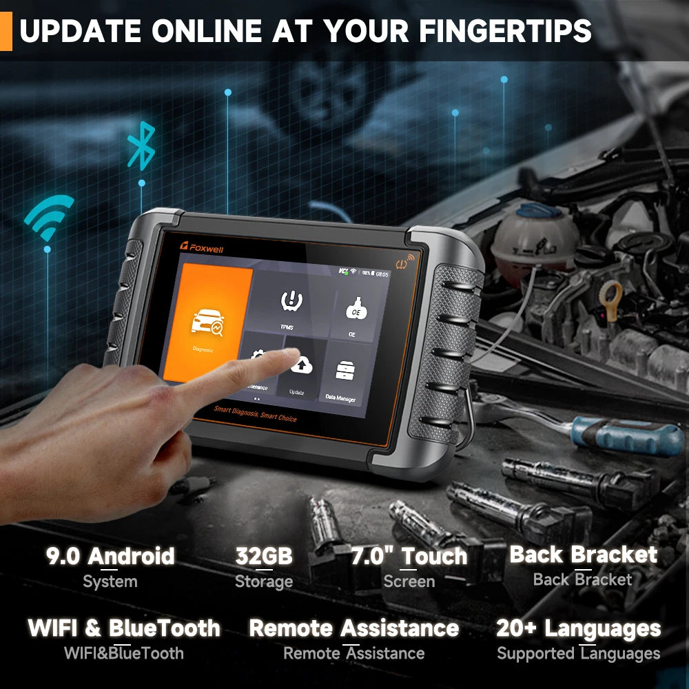 FOXWELL NT809TS TPMS Programming Tool All Systems Car Scanner Bi-Directional Control 30+ Reset OBD2 Bluetooth Diagnostic Tools