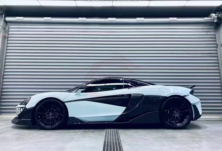 Forged semi-carbon fiber 600LT style front Rear bumper side skirt spoiler rear hood exhaust for McLaren 540C 570S Upgrade 600LT