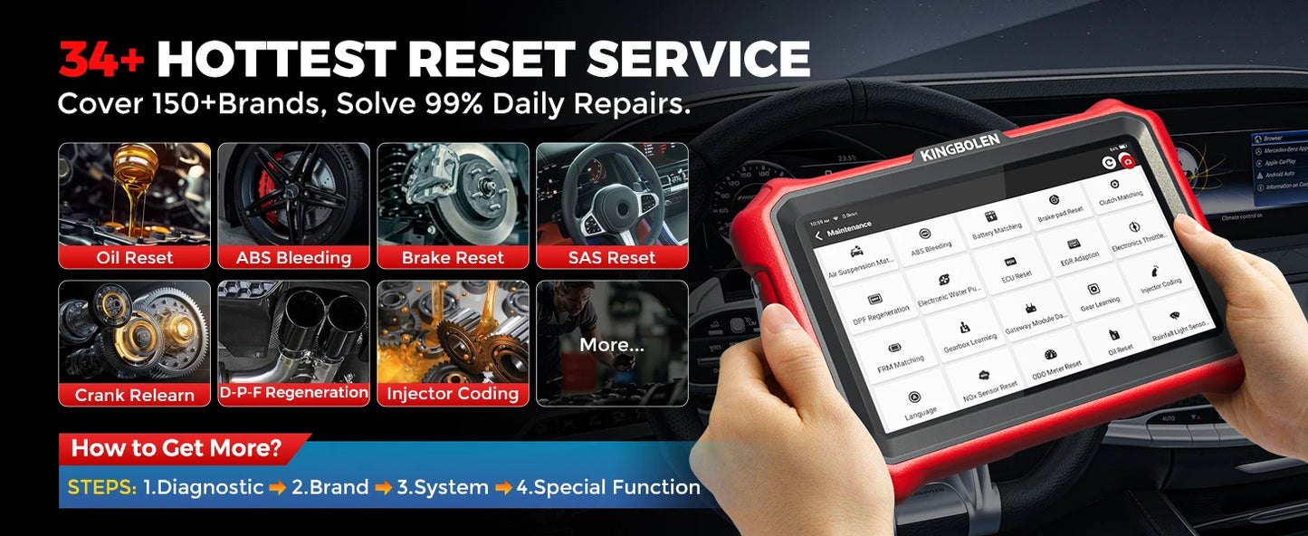 [Lifetime Free Update] KINGBOLEN K8 PRO ELITE Auto Diagnostic Tool Full System ECU Coding 40 Service Bidirectionnal OBD2 Scanner