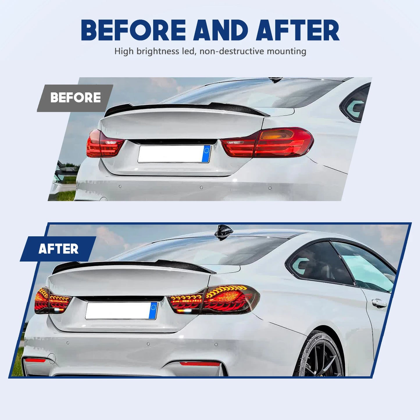 HCMOTIONZ LED Tail Lamp for BMW M4 2014-2020 Car Rear Back Light Assembly F32 F82 F83 F33 F36 420i Models 4 Series U.S. Shipment