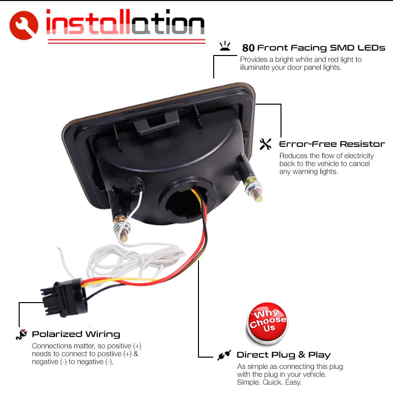 Red LED Car Rear Bumper Reflector Light For 2005-2009 Hummer H2 Rear Fog Light, Brake Tail Lights and Dynamic Turn Signal Light