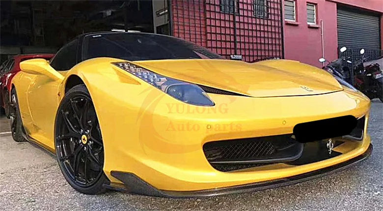 V Style Carbon Fiber Front Lip Front bumper spoiler for Ferrari 458 Italy spider Body Kit