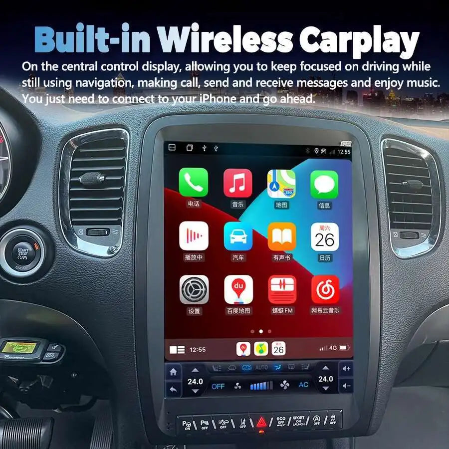 Carplay For Dodge Durango 2012 - 2019 Android13 Car Stereo Car Radio with touch Screen Radio Player Car GPS Navigation Head Unit