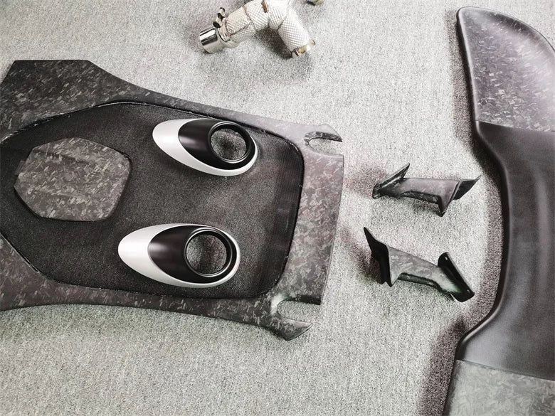 Forged semi-carbon fiber 600LT style front Rear bumper side skirt spoiler rear hood exhaust for McLaren 540C 570S Upgrade 600LT