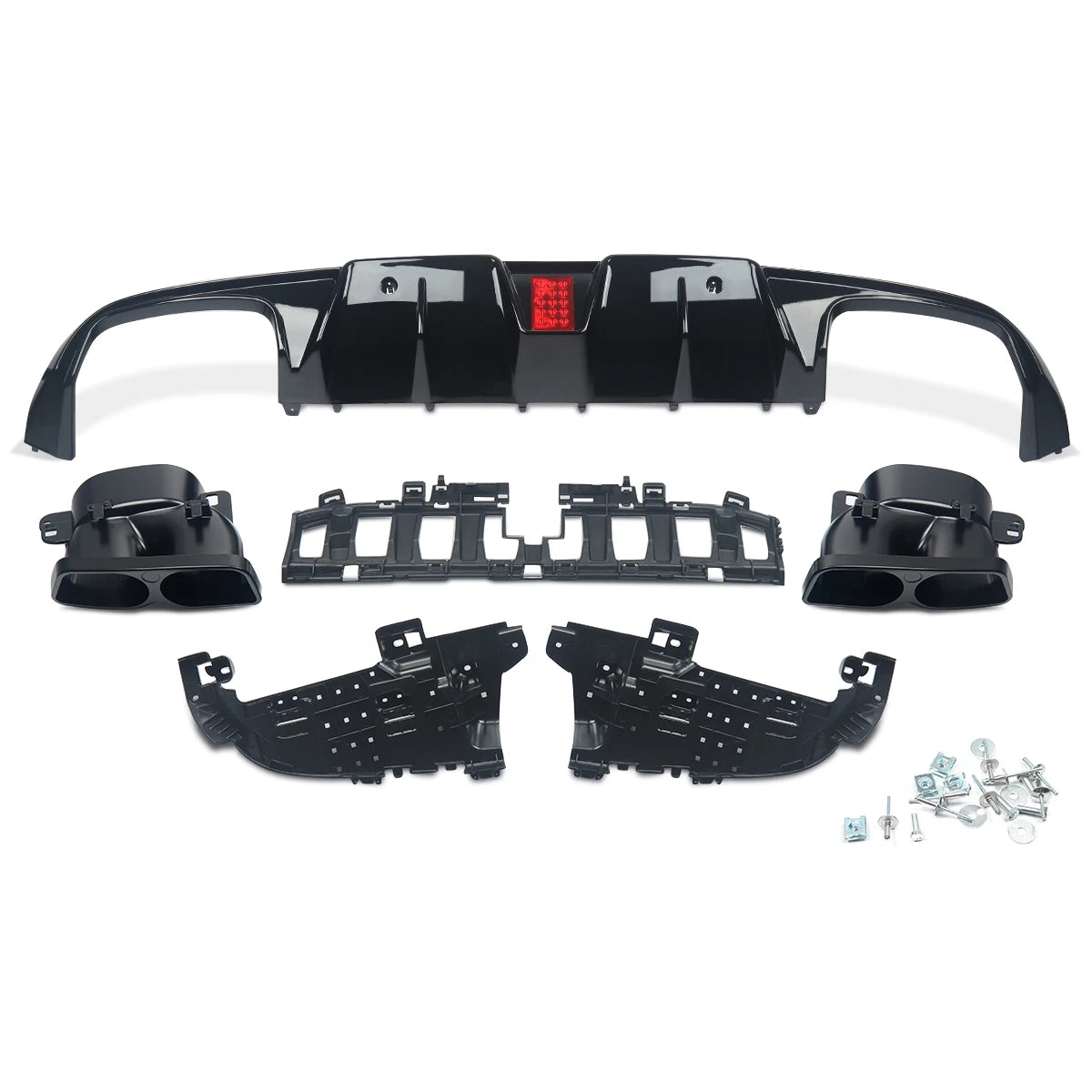 MagicKit Rear Diffuser Quad Mufflers For Benz C205 Sport Coupe C43 C63 AMG 2015-2018