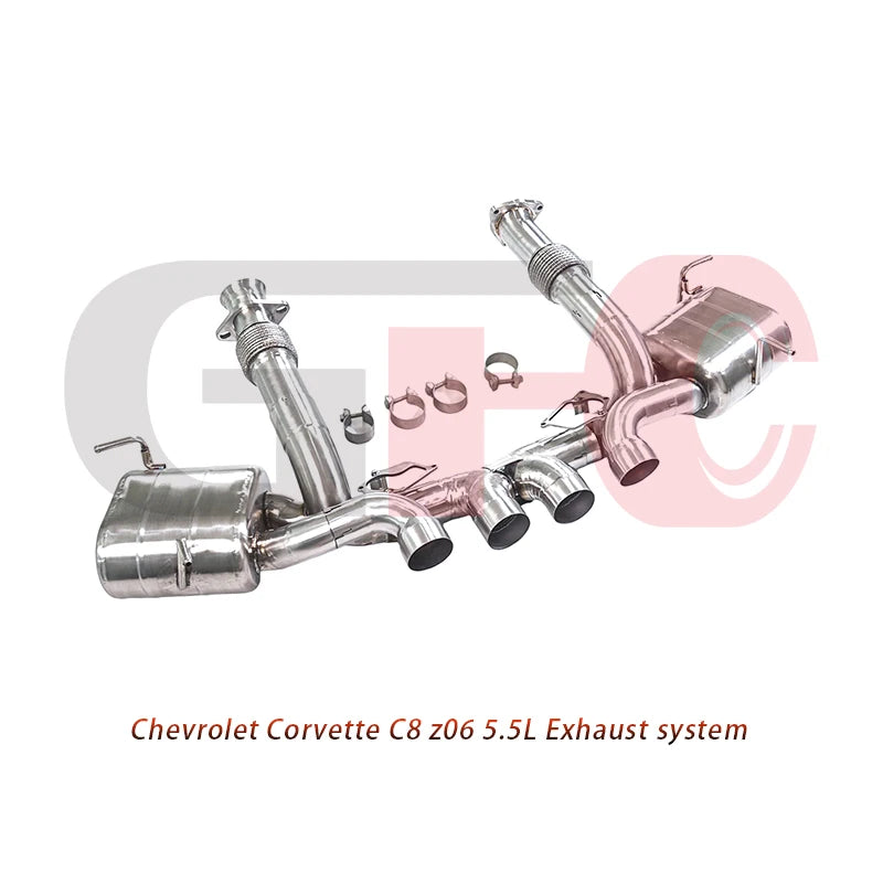 GFC catback exhaust muffler for Chevrolet Corvette C8 Z06 5.5L, Car electric valve exhaust system made of 304 stainless steel