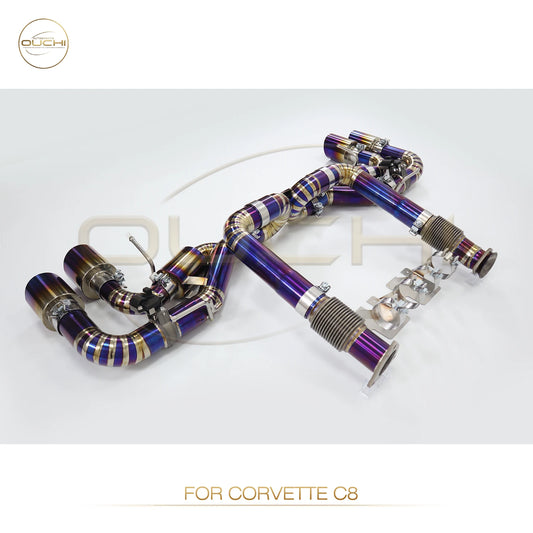 OUCHI High Performance Catback For Chevrolet Corvette C8 Exhaust System With Electronic Valves Tips Car Accessories Purple